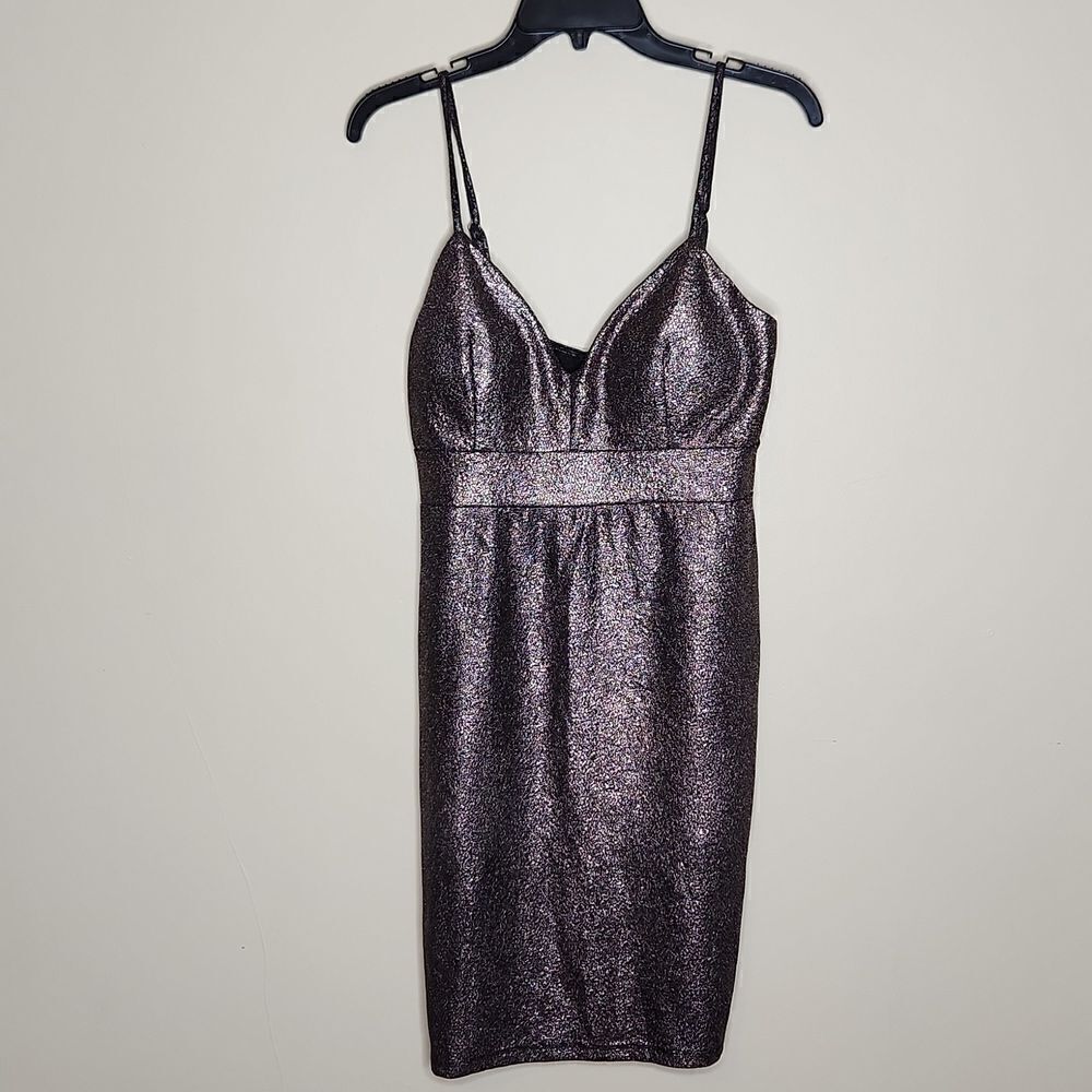 IRIS Gold foil Crackle cocktail dress Large
